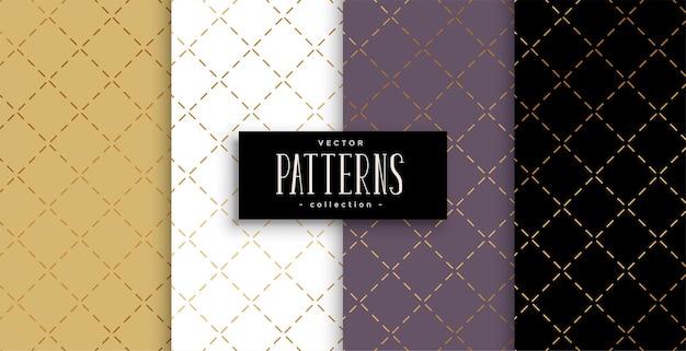 Geometric golden diagonal lines pattern set