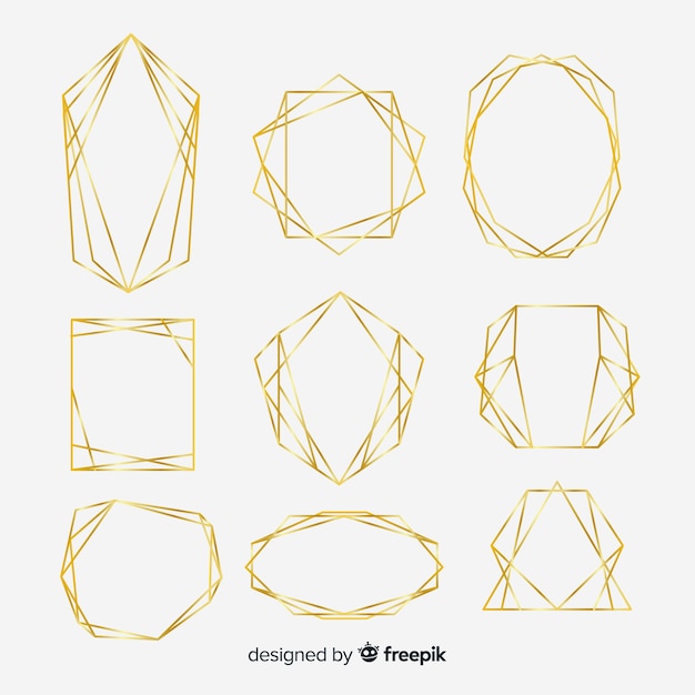 Geometric golden frame collection