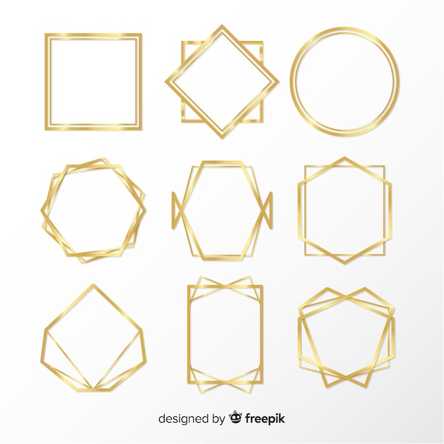 Geometric golden frame collection