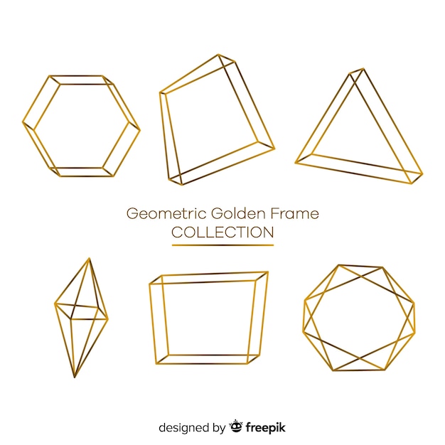 Free vector geometric golden frame collection