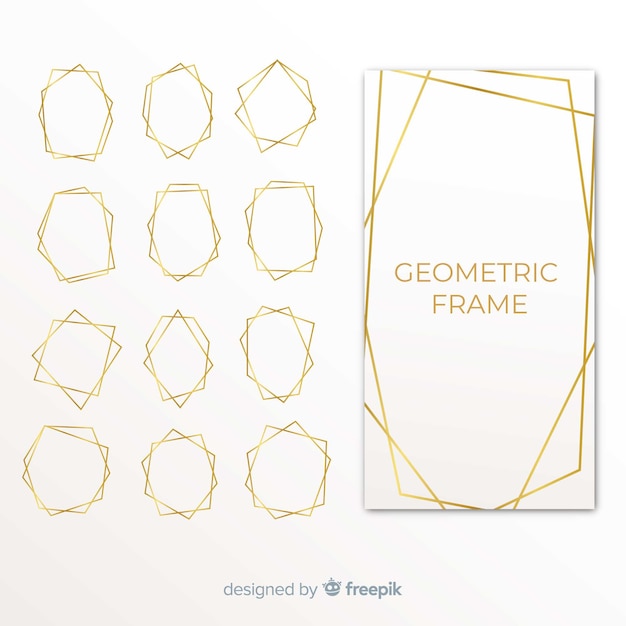 Geometric golden frame pack