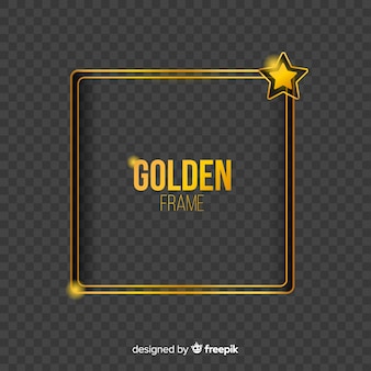 Geometric golden frame with light effects