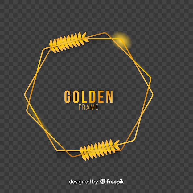 Geometric golden frame with light effects