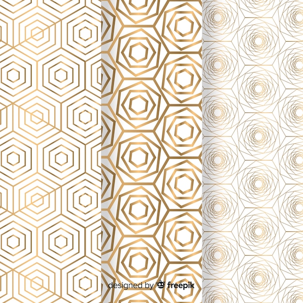 기하학적 황금 럭셔리 패턴 컬렉션
