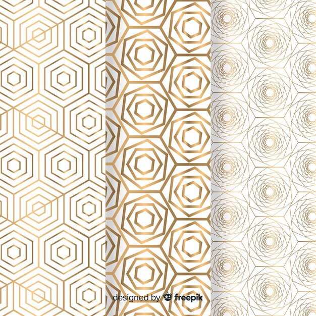 기하학적 황금 럭셔리 패턴 컬렉션
