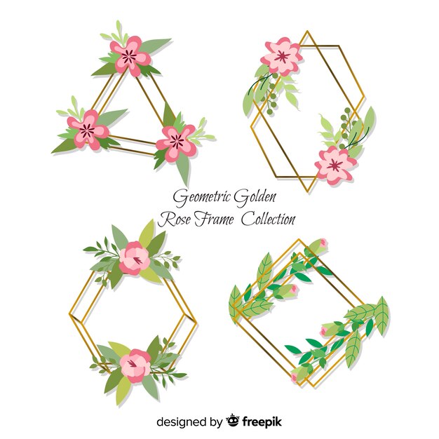 Geometric golden rose frame collection