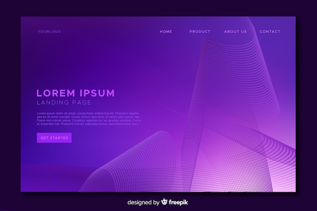 Geometric gradient landing page template