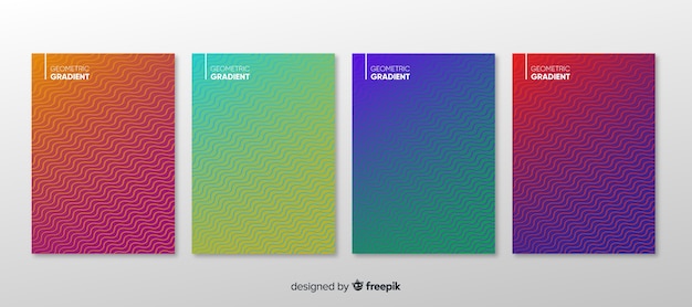 Free vector geometric gradient poster collection