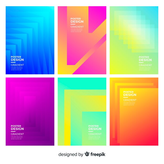 Geometric gradient poster template