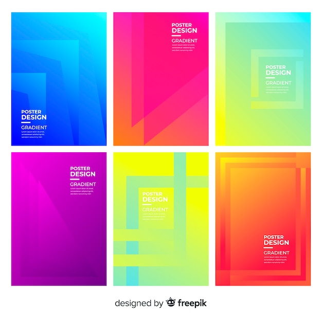 Free vector geometric gradient poster template