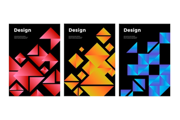 Geometric gradient shapes cover collection