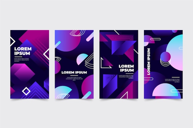 Free vector geometric gradient shapes covers