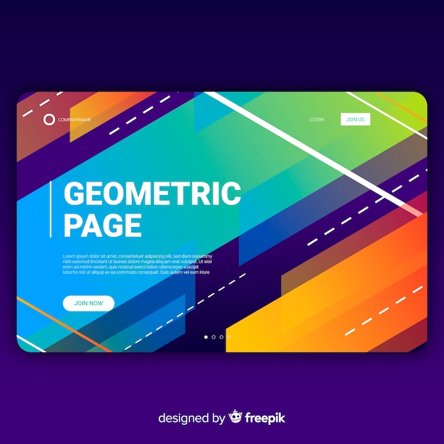 Geometric gradient shapes landing page