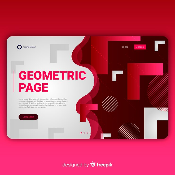 Free Vector geometric gradient shapes landing page