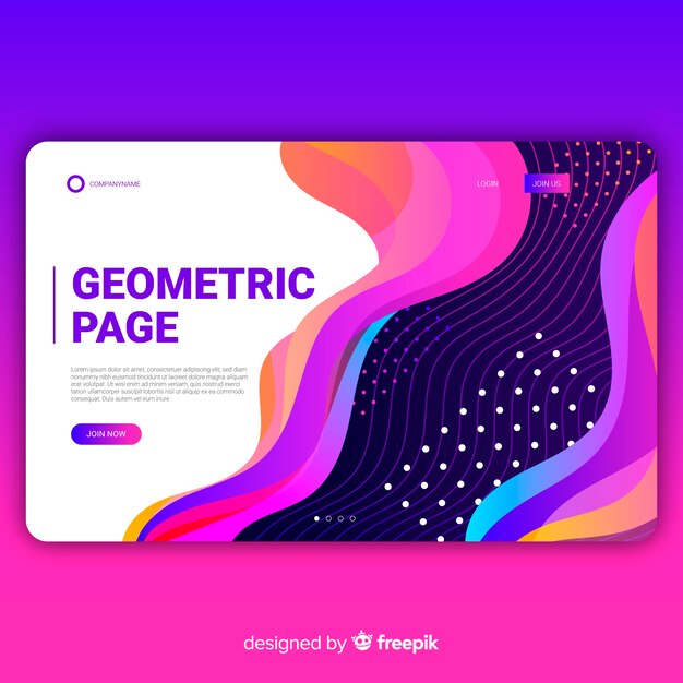 Free vector geometric gradient shapes landing page