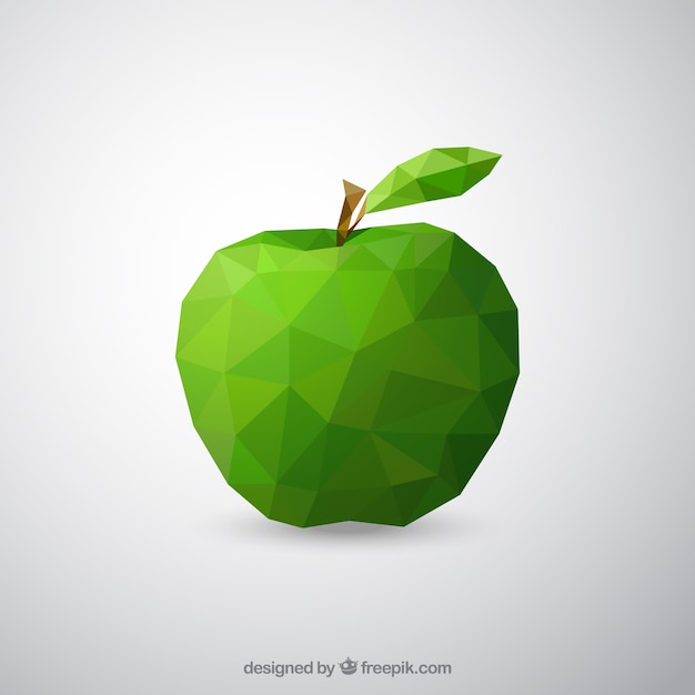 Геометрическая зеленое яблоко