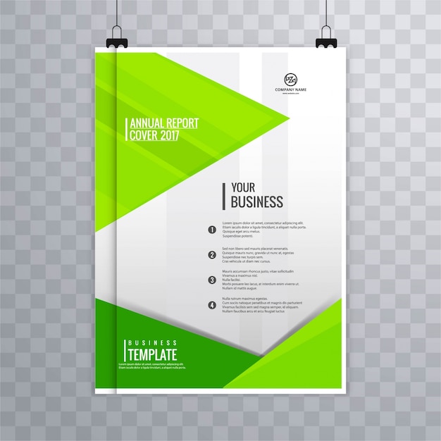 Free vector geometric green business brochure