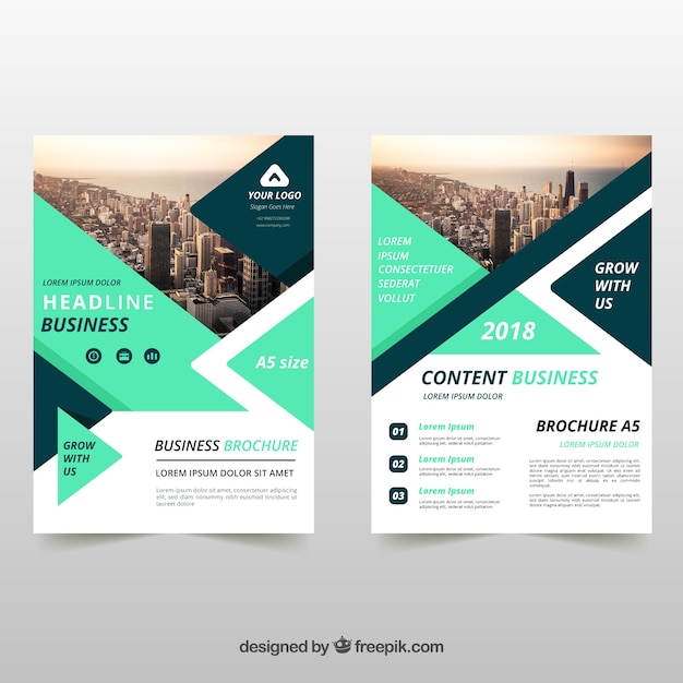 Geometric green business brochure