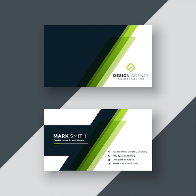 Free vector geometric green business card design