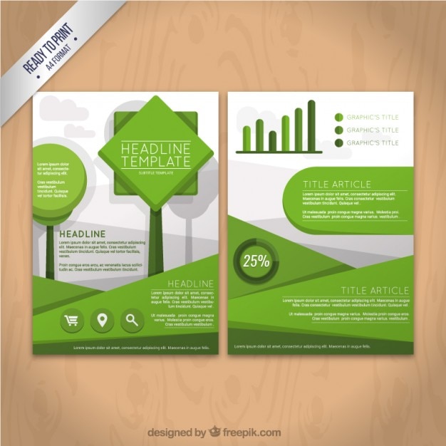 Free vector geometric green flyer template