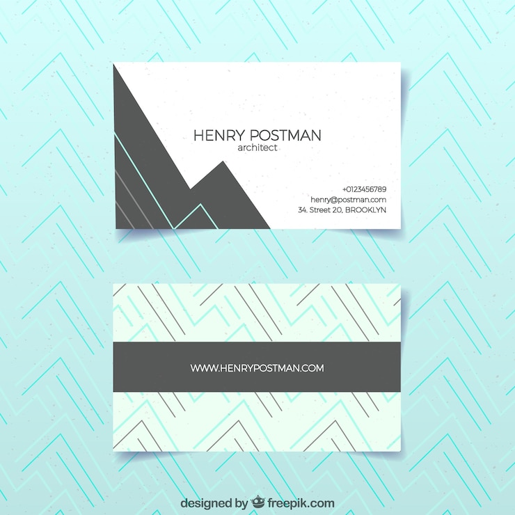 Free Vector geometric grey business card template