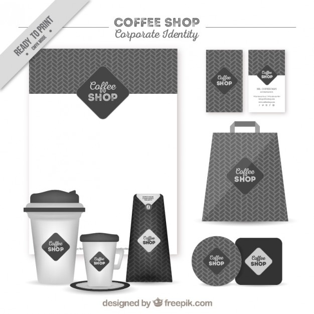 Download Free Geometric Grey Coffee Shop Corporate Identity Free Vector Use our free logo maker to create a logo and build your brand. Put your logo on business cards, promotional products, or your website for brand visibility.