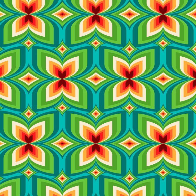 Geometric groovy pattern style