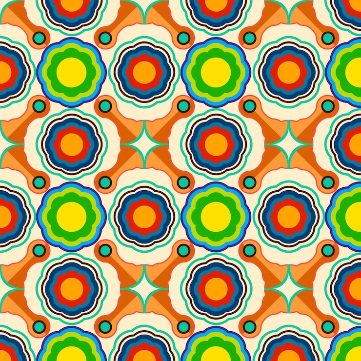 Free Vector geometric groovy pattern