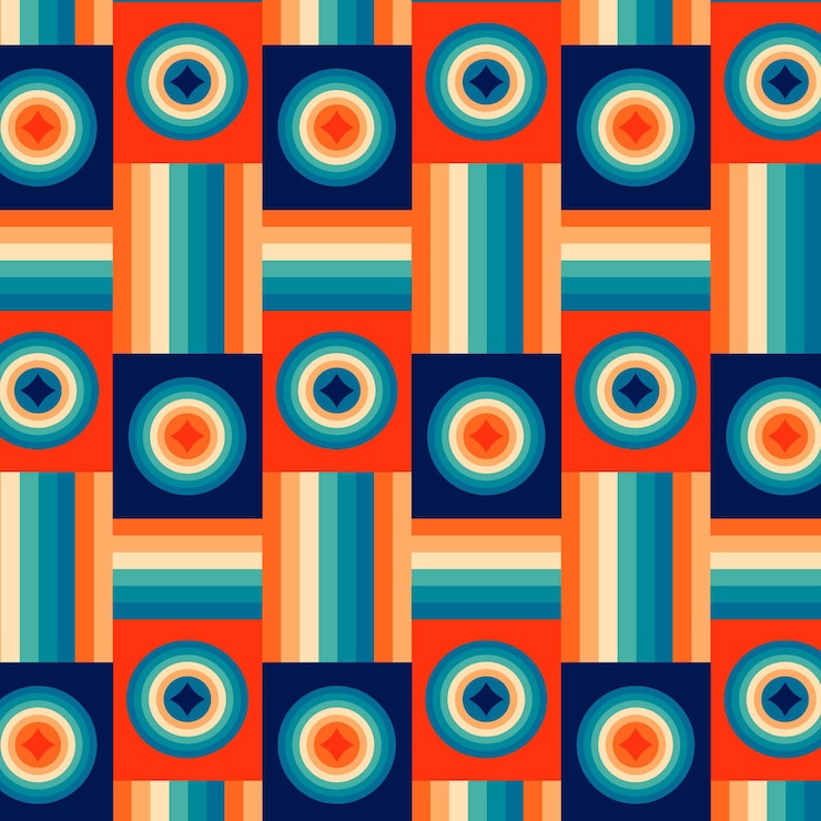 Free Vector geometric groovy pattern