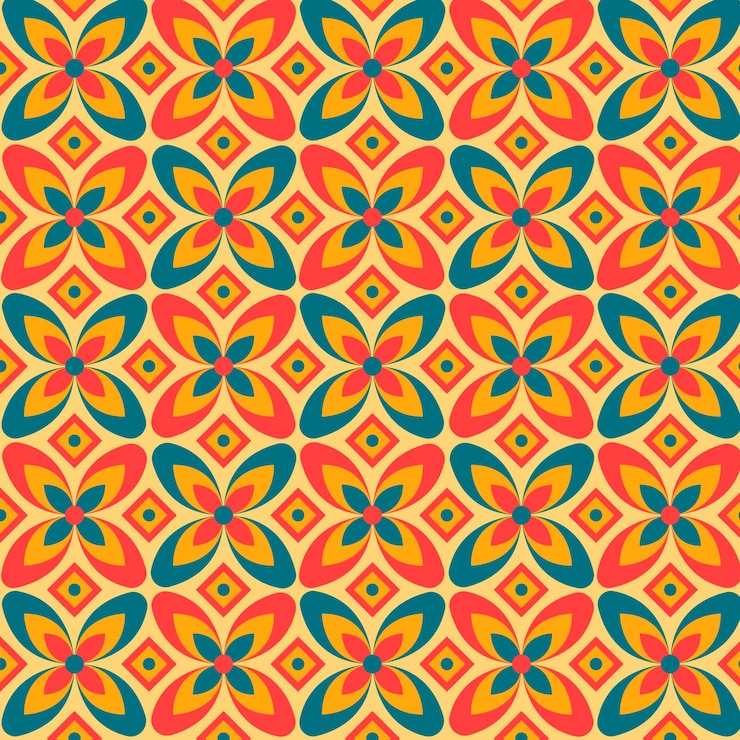 Free Vector geometric groovy pattern