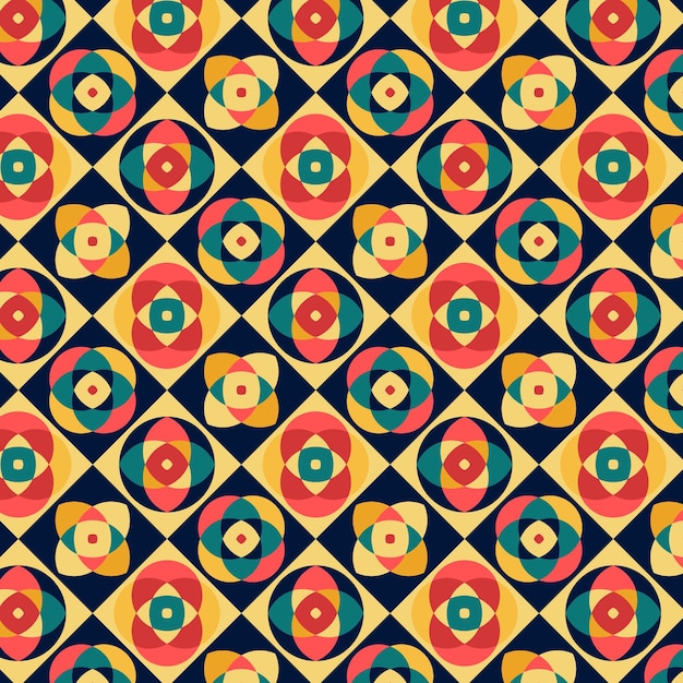 Free vector geometric groovy pattern