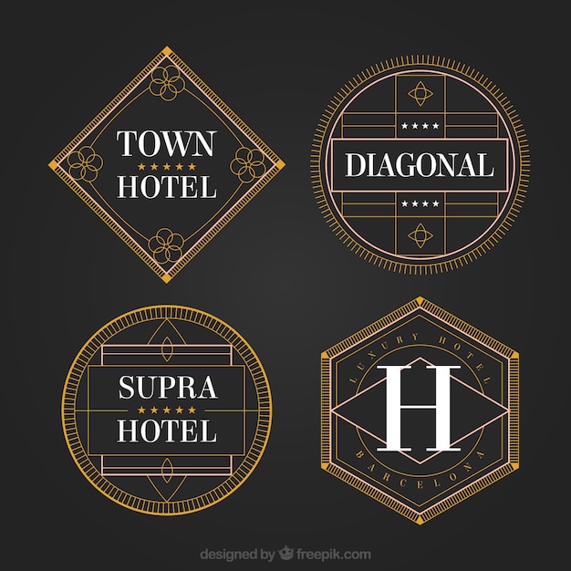 Geometric hotel logos in a vintage style