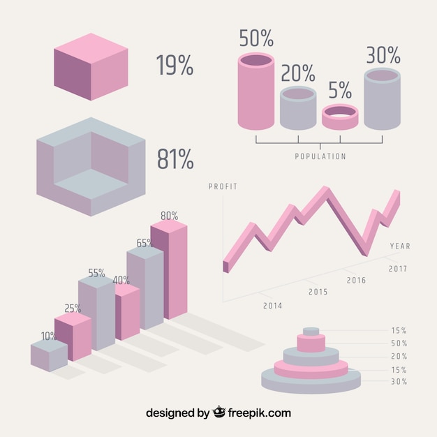 무료 벡터 기하학적 infographic 요소