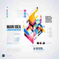 Free vector geometric infographic with colorful elements