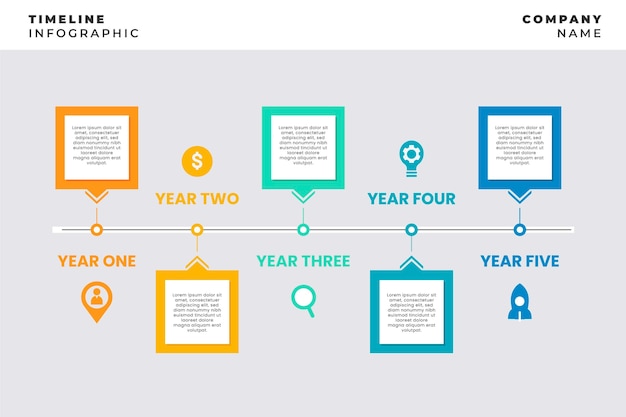 Geometric infographic with timeline