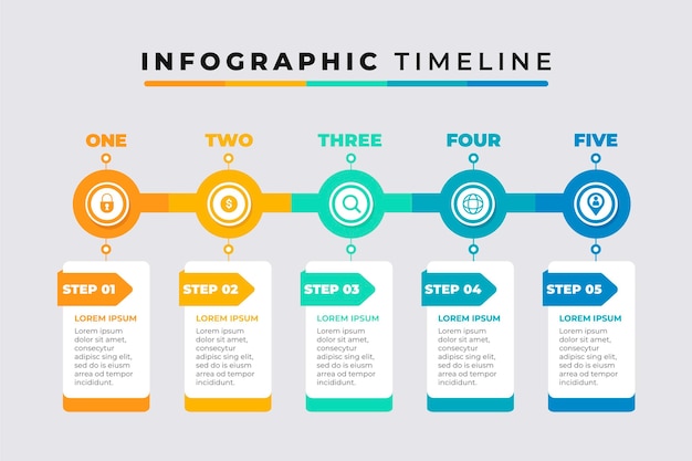 Free vector geometric infographic with timeline