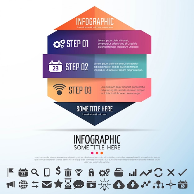 Disegno template geometrico di infographics