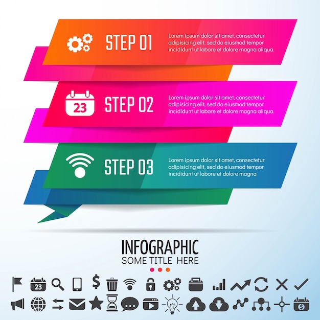 Free vector geometric infographics template design