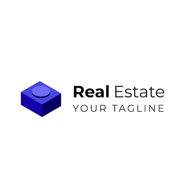 Free vector geometric isometric real estate logo