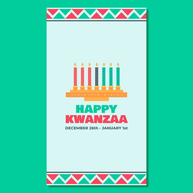 Free vector geometric kwanzaa instagram story