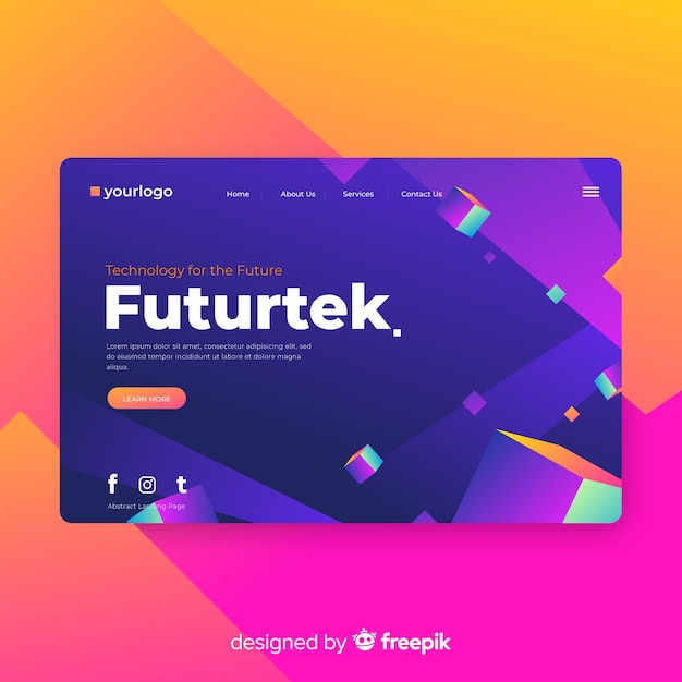 Geometric landing page template