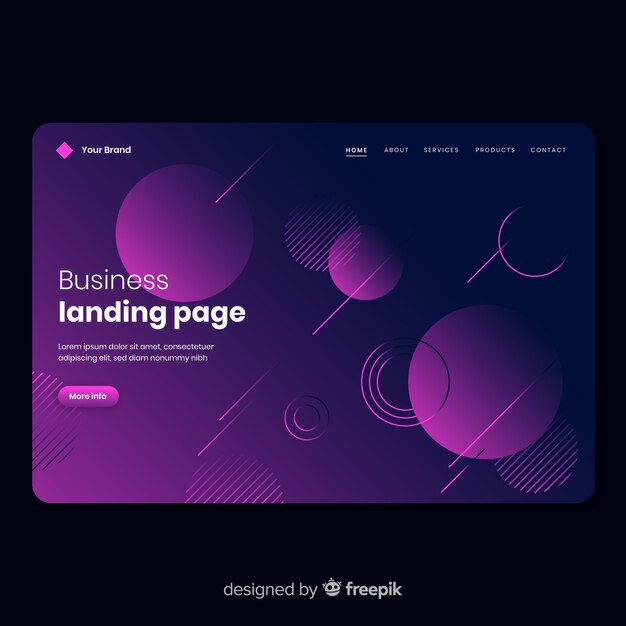 Geometric landing page