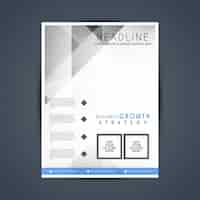 Free vector geometric leaflet with gray shapes