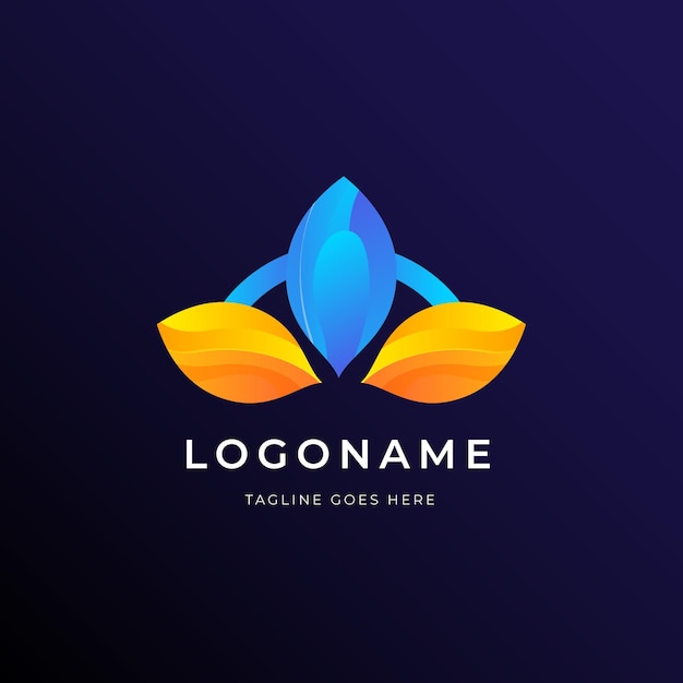 Geometric leaves logo business template
