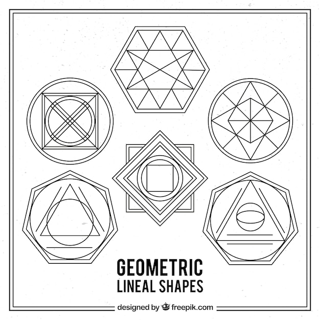 Free vector geometric lineal shapes pack