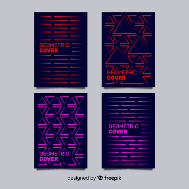 Free vector geometric lines brochure pack