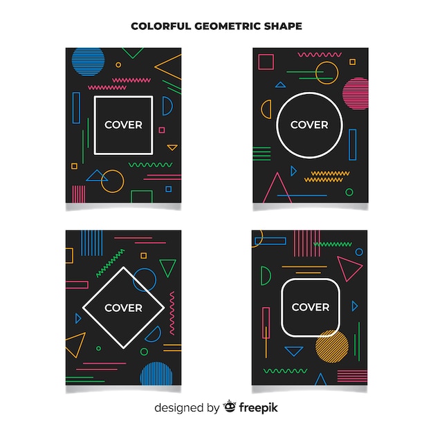 Geometric lines brochure set