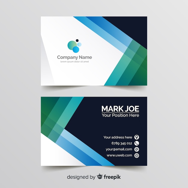 Geometric lines business card template