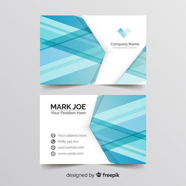 Geometric lines business card template