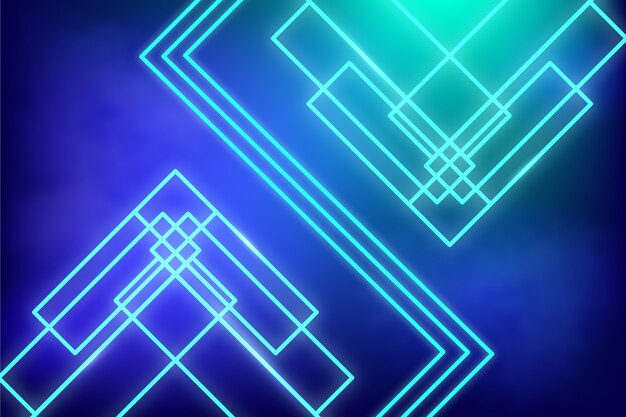 Geometric lines neon lights background